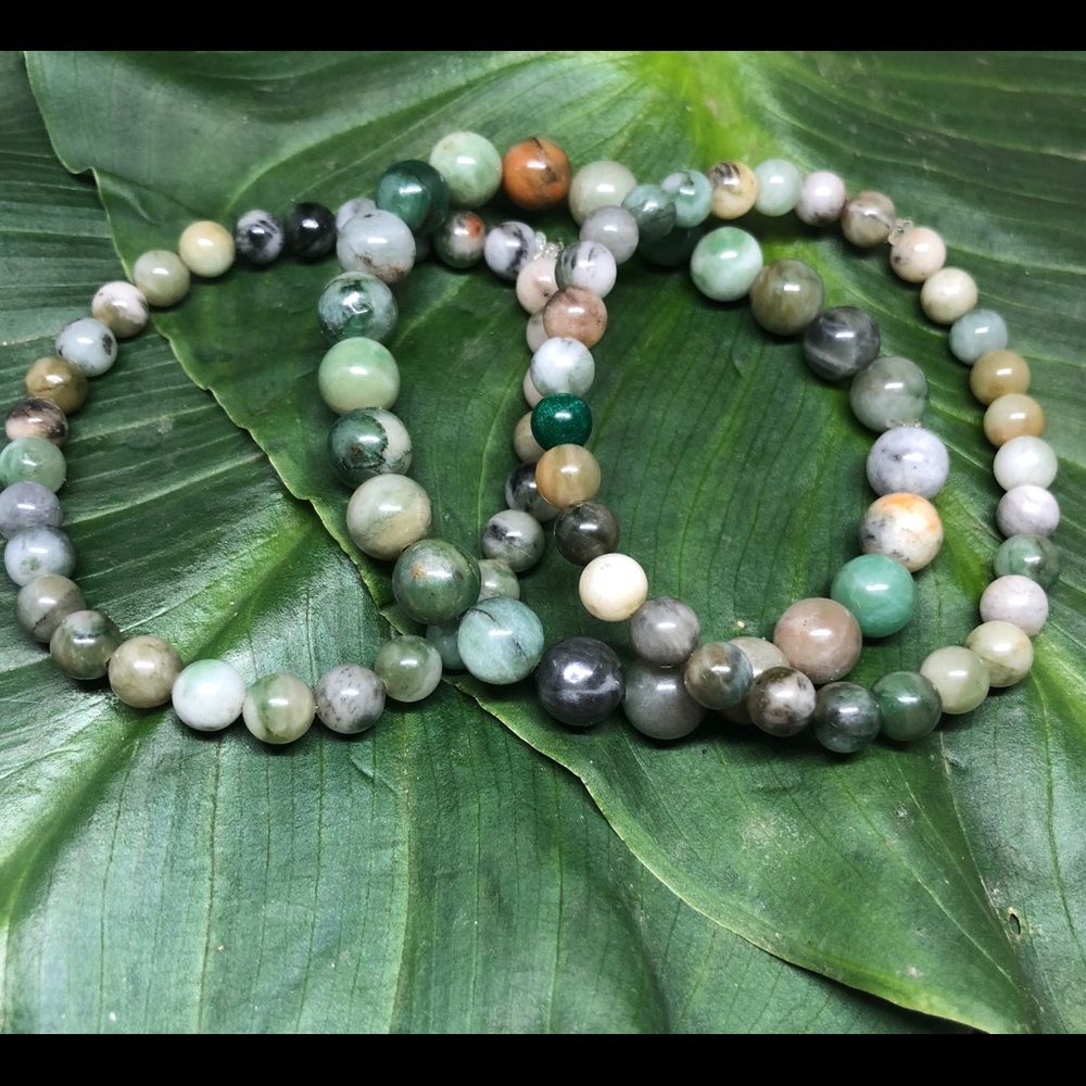 👉hamdmade👈African Jade stackable  bracelets